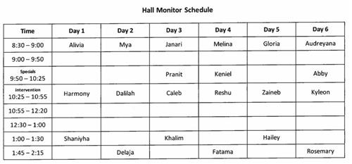 Schedule